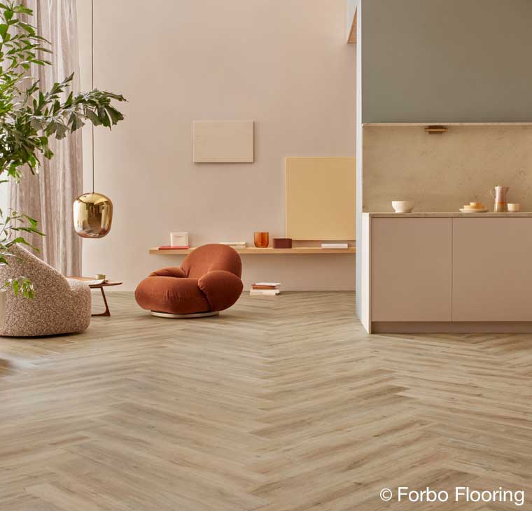 Designplanken - verlegt im Fischgrätmuster verlegt - elegant und modern Designplanken - verlegt im Fischgrätmuster verlegt - elegant und modern
